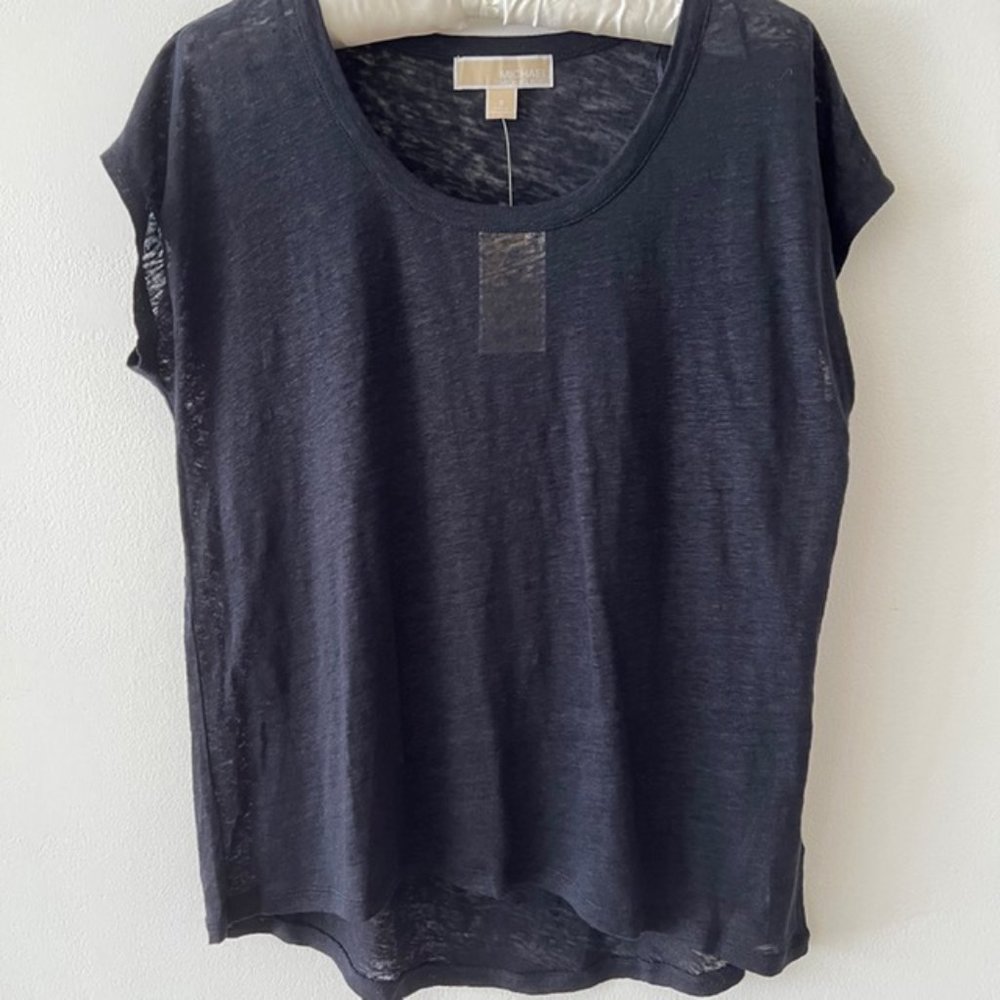 NWT Michael Kors Dark Navy Linen Shirt